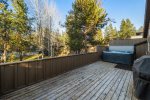 Black Bear Lodge, Back Patio to LARGE Hot Tub Out Main 2nd Floor Deck from Dining Room